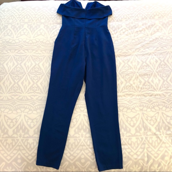 Anthropologie Adelyn Rae Strapless Blue Jumpsuit - MUST GO - Picture 6 of 10
